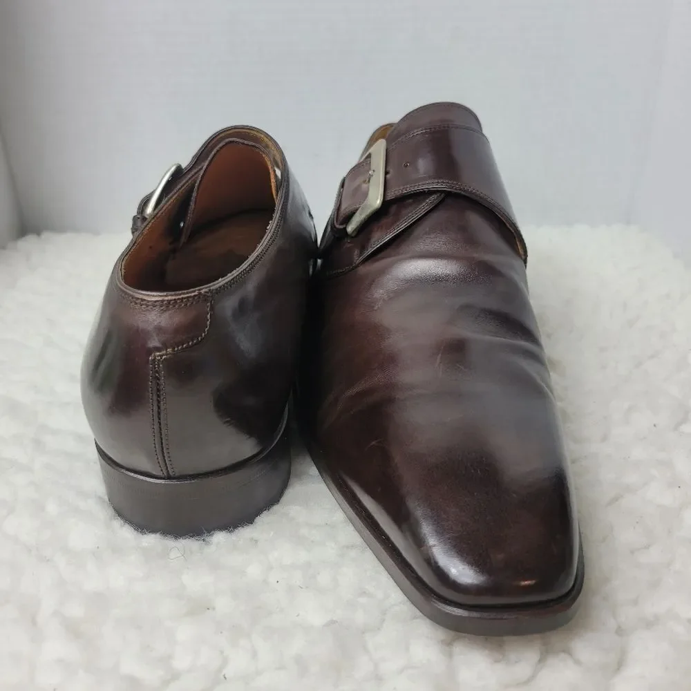 Certo Fatte A Mano Men's Derby Shoes Size 12 Single Monk Strap Brown Leather